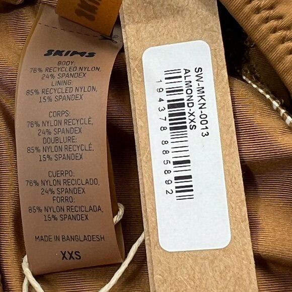 SKIMS Swim Tank Monokini Almond Womens XXS - Picture 11 of 14